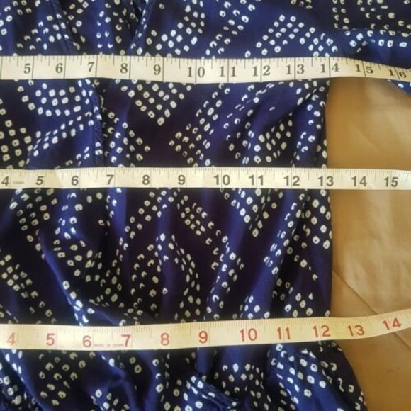 Sanctuary Romper Size XS Blue White Printed Polka Dot Short Womens Boho Colorful - Picture 10 of 12